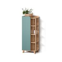 MIDISCHRANK Marano Blau-Grau 50 x 128 cm mit Tür und offenen Fächern - Blaugrau, Holzwerkstoff (50/128/35cm) - Livinity®