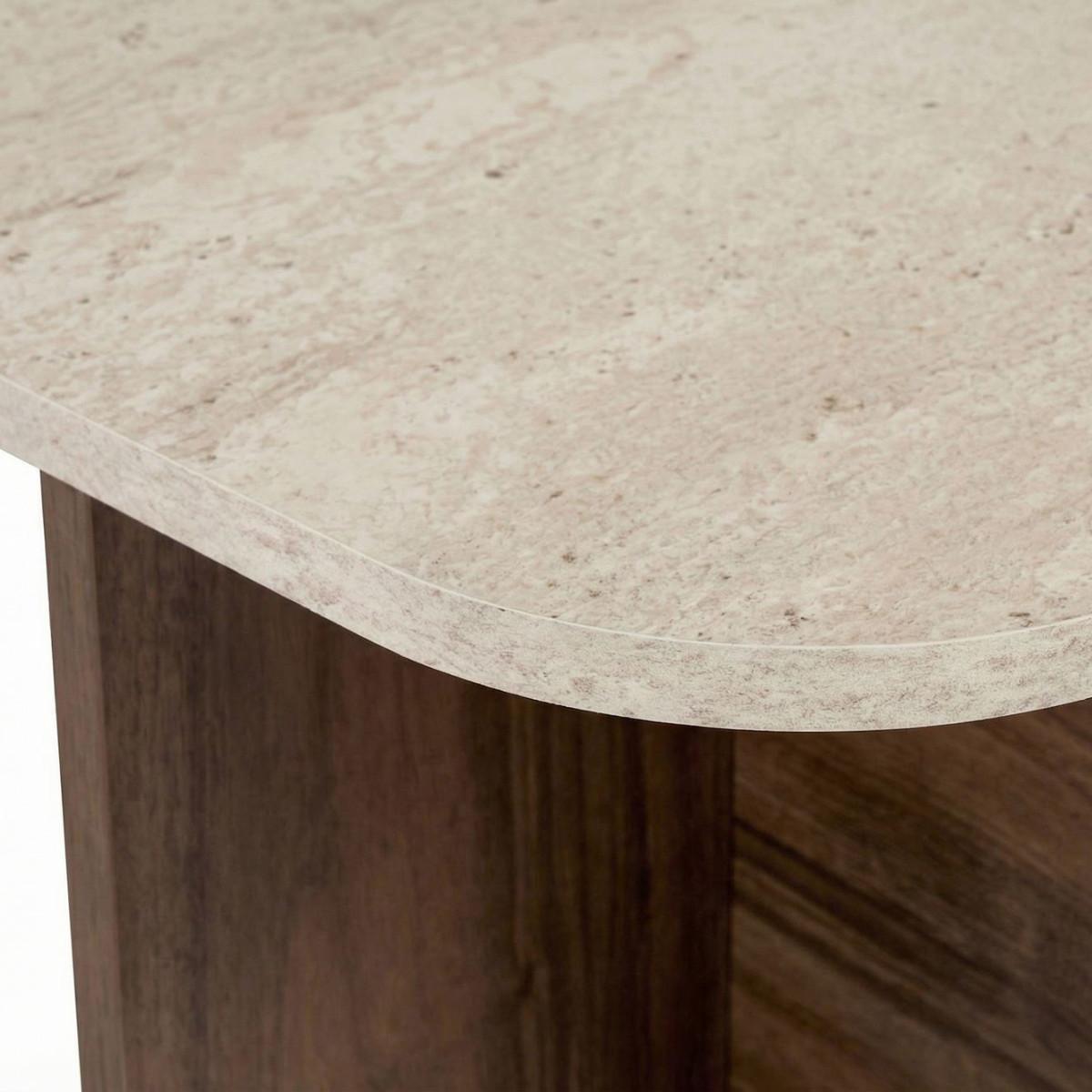 COUCHTISCH RECHTECKIG abgerundete kanten 120/60/41,4 cm - Eichefarben, Holzwerkstoff (65/60/41.4cm) - Calicosy