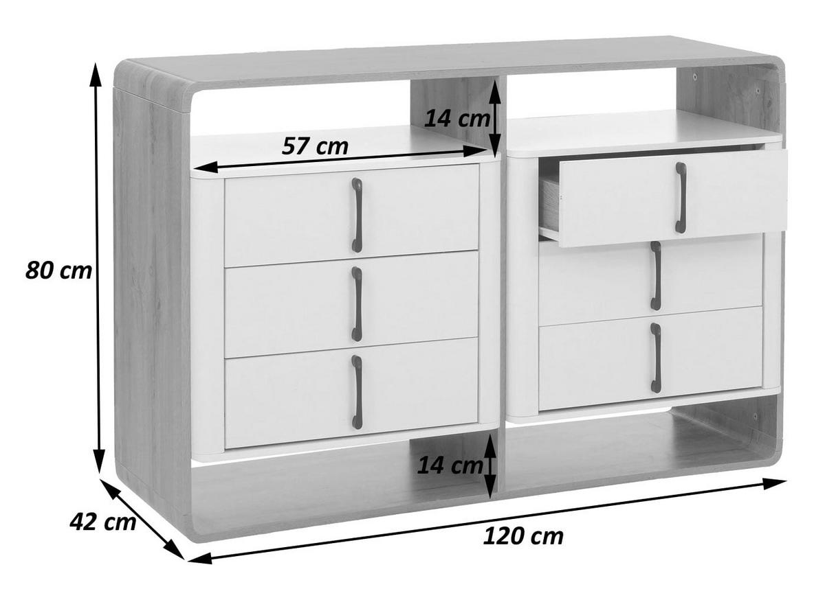 KOMMODE Dunkelgrau, Braun - Dunkelgrau/Braun, Holz (120/80/42cm) - MCW