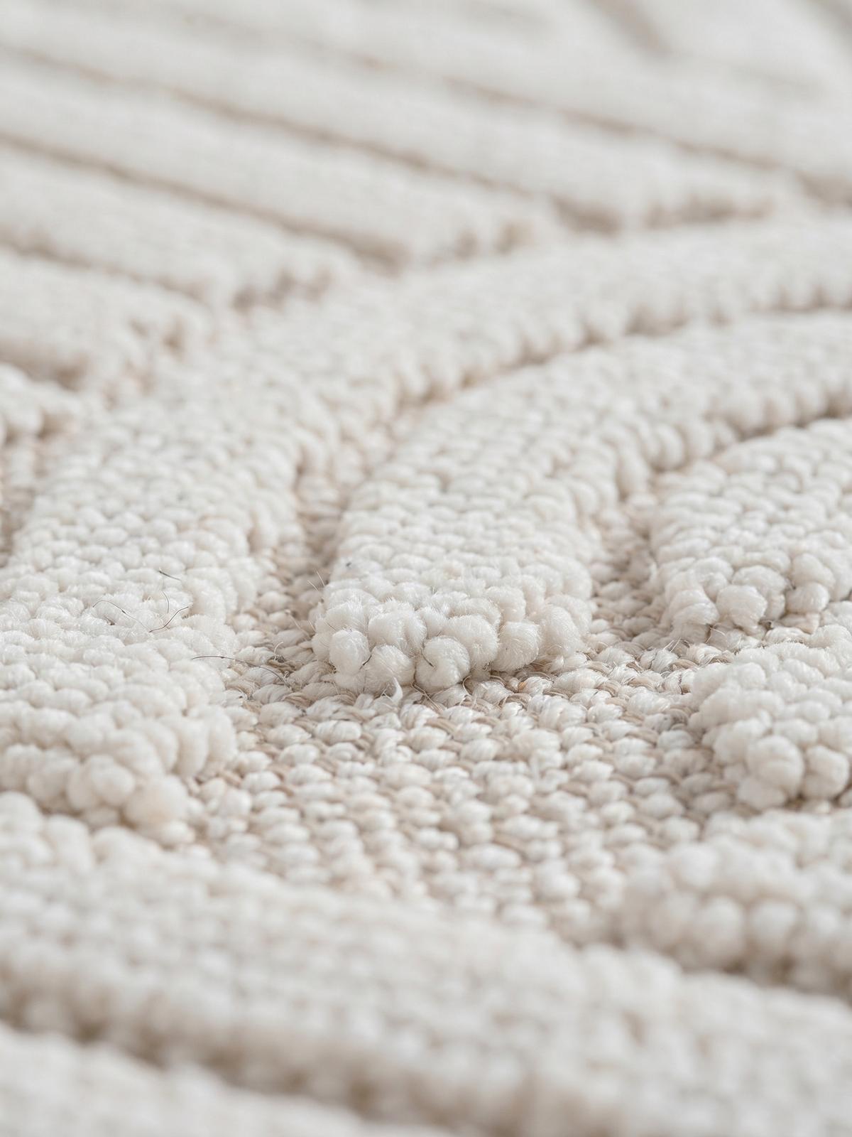 TEPPICH Flachgewebe LANGAU in Creme, mit geometrischen Bögen, Ø 80 cm - Beige, Textil (80/80cm) - KADIMA DESIGN