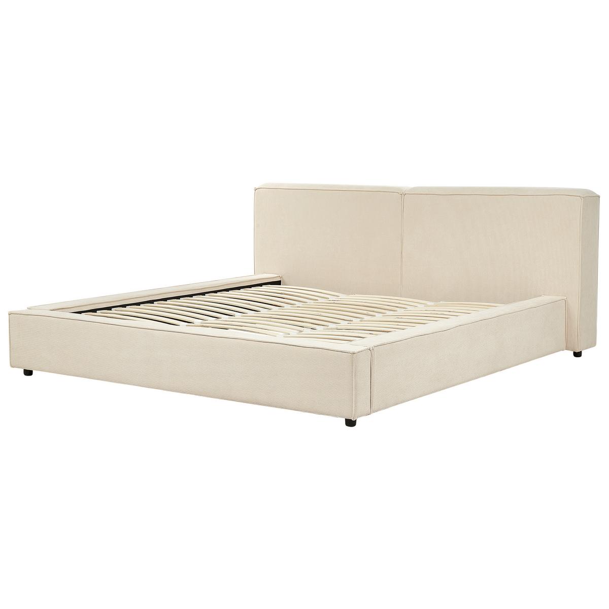 POLSTERBETT 180/200cm Beige Linards - Beige, Naturmaterialien/Textil (180/200cm) - Beliani