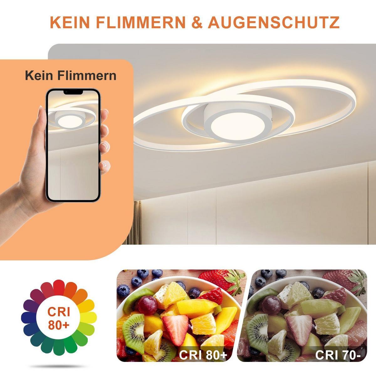 LED-DECKENLEUCHTE Einäugig 57/23/4 cm - Weiß, Metall (57/23/4cm) - Nettlife