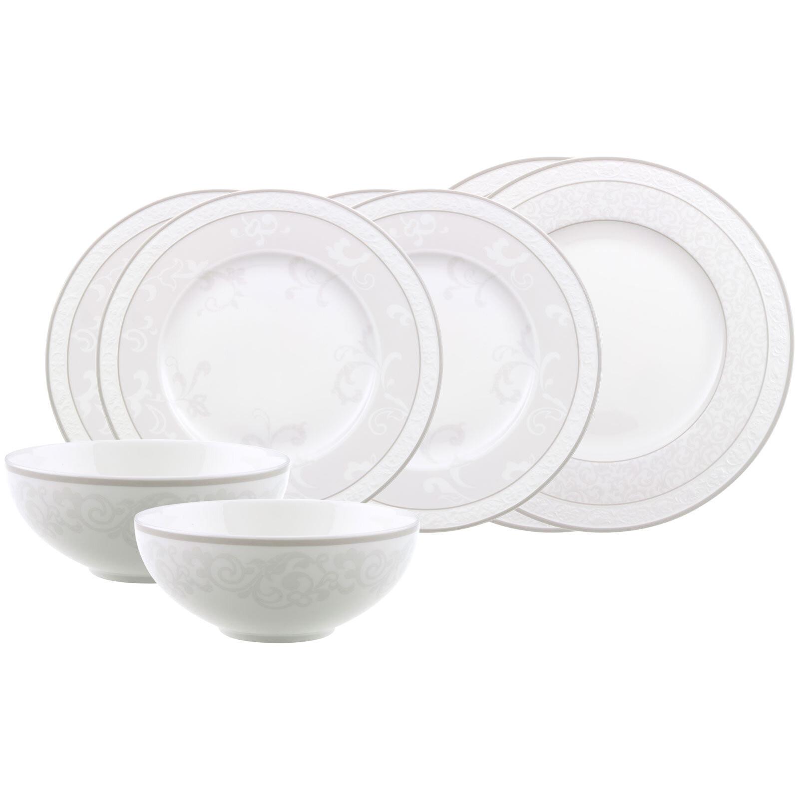 EINSTEIGER-SET Gray Pearl weiß 8-tlg. - Weiß, Keramik (2/2/2cm) - Villeroy & Boch