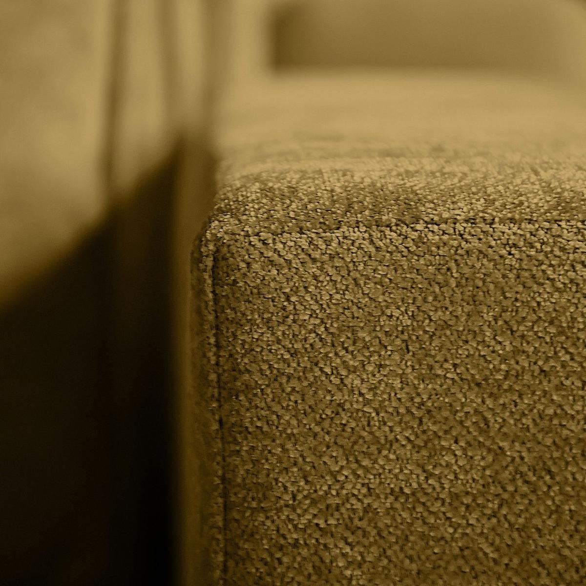 ECKSOFA Pablo ohne Schlaffunktion, mit abgerundeter Ottomane, links, Gelb, Velourstoff - Gelb, Textil (319/196cm) - Beautysofa