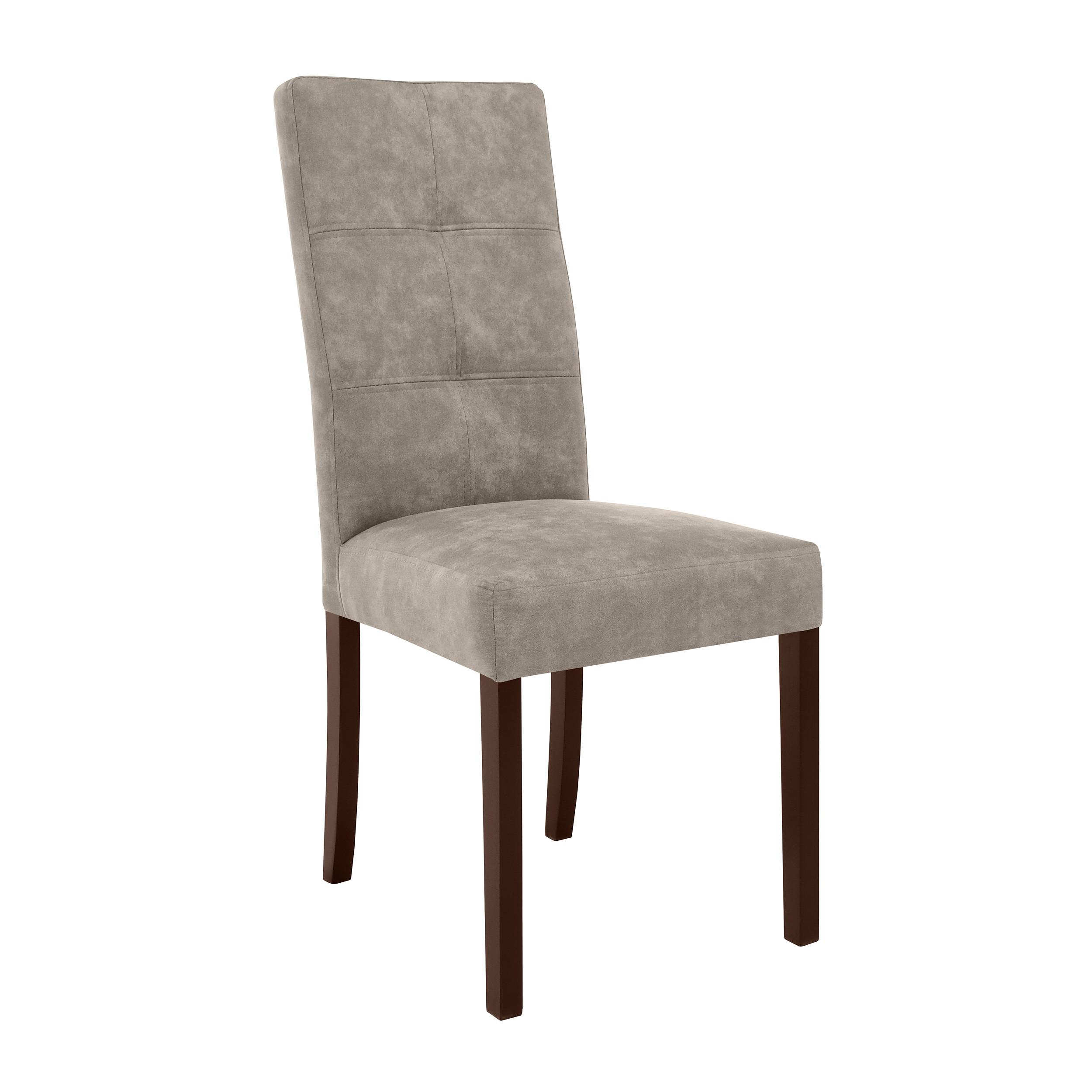 STUHL Solis mit wengefarbenen Holzbeinen, Polsterstuhl, Cappuccino - Wengefarben/Cappuccino, Holz (45/100/42cm) - Beautysofa