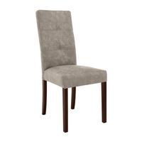 STUHL Solis mit wengefarbenen Holzbeinen, Polsterstuhl, Cappuccino - Wengefarben/Cappuccino, Holz (45/100/42cm) - Beautysofa