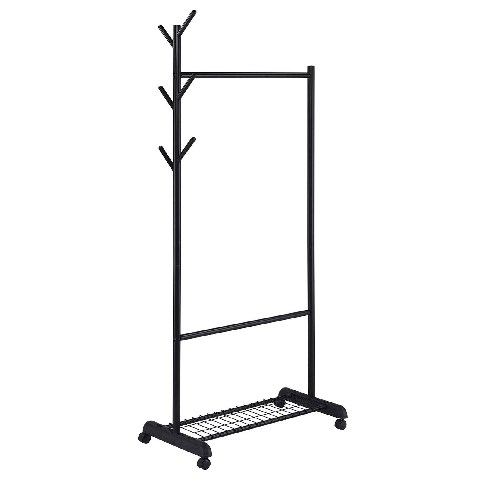 KLEIDERSTÄNDER AURIGO schwarz - Schwarz, Metall (81/185/44cm) - IDIMEX