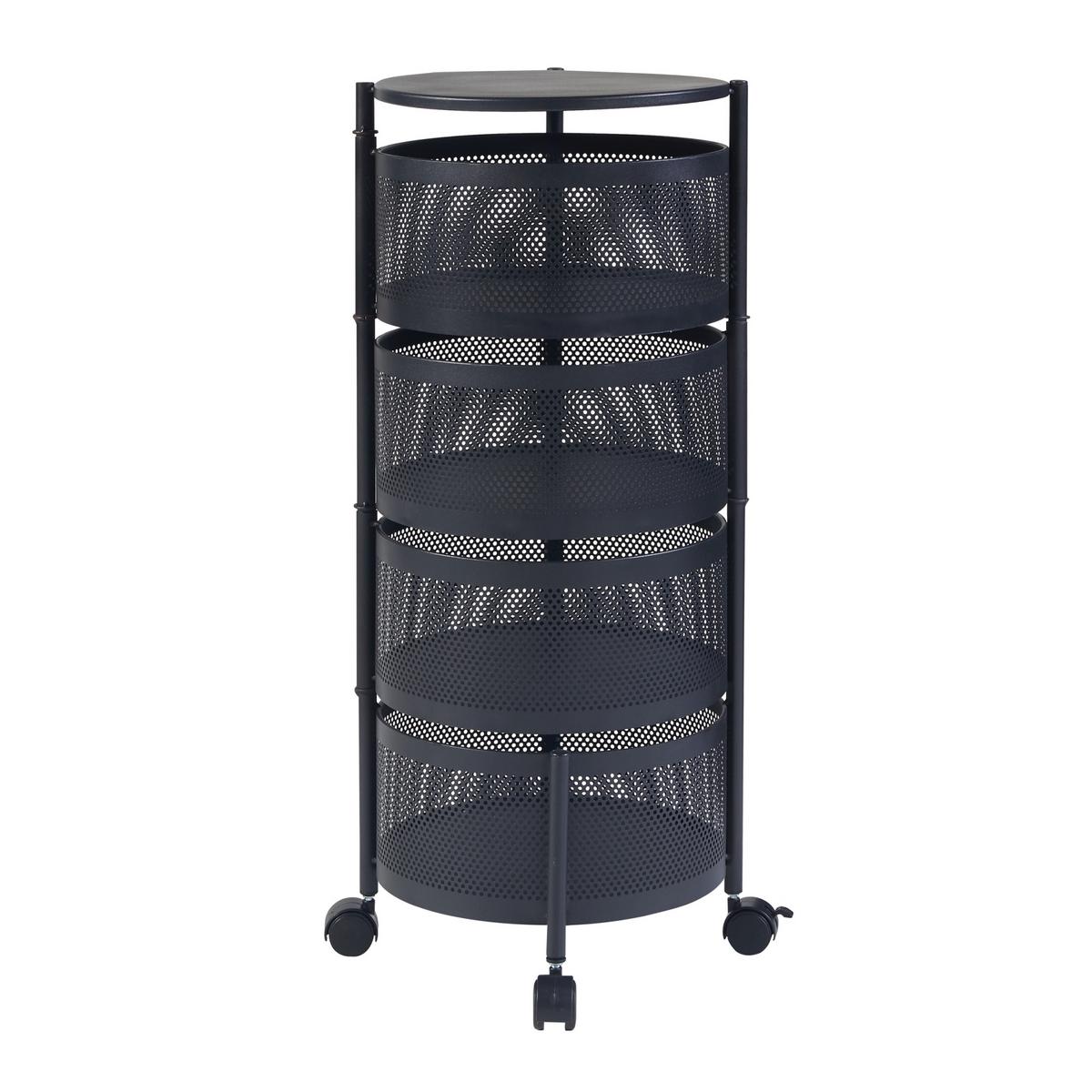 ROLLWAGEN Steigen - Schwarz, Metall (33/74.5/33cm) - [en.casa]