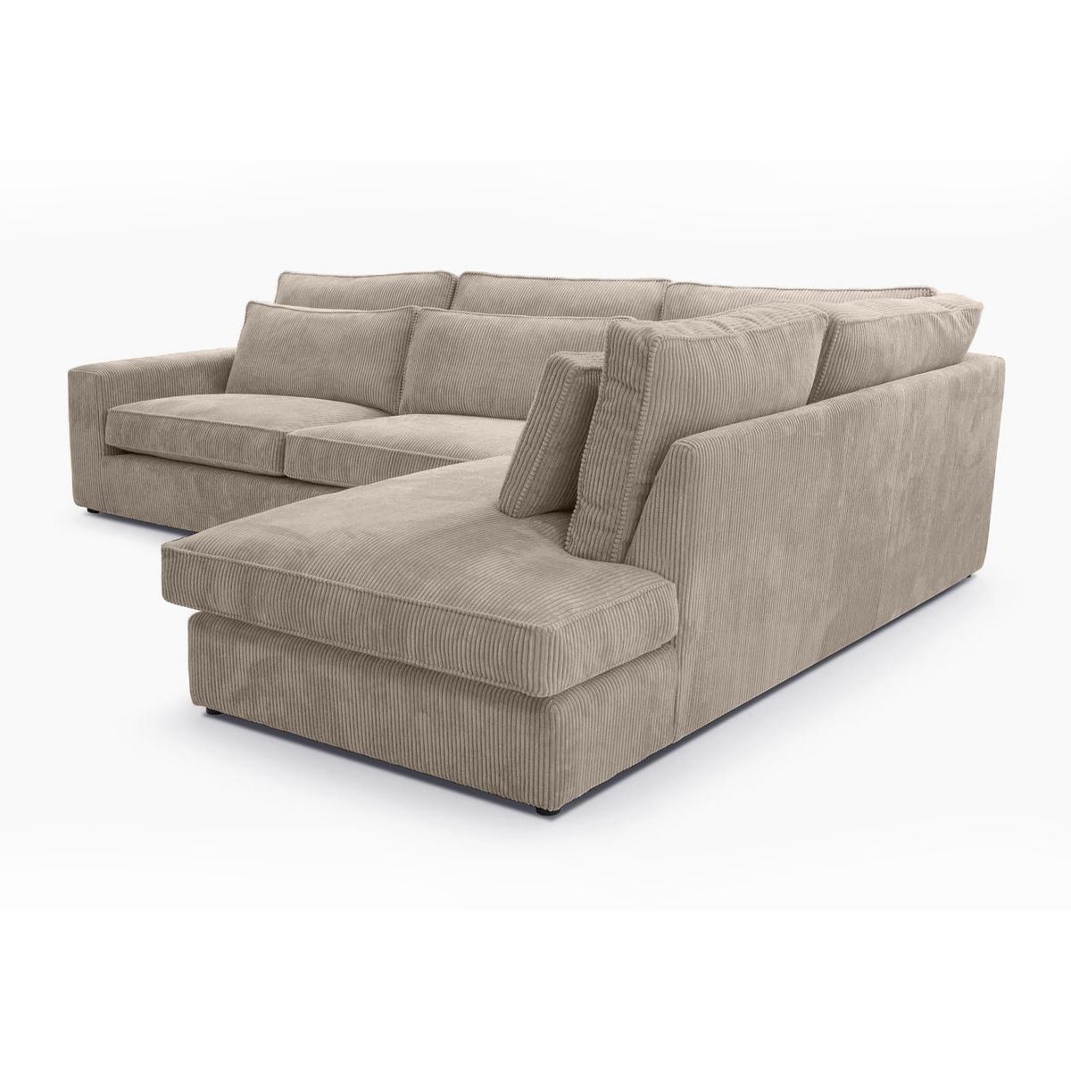 ECKSOFA Parma ohne Schlaffunktion cappuccino rechts - Schwarz/Cappuccino, Textil (314/224cm) - Beautysofa
