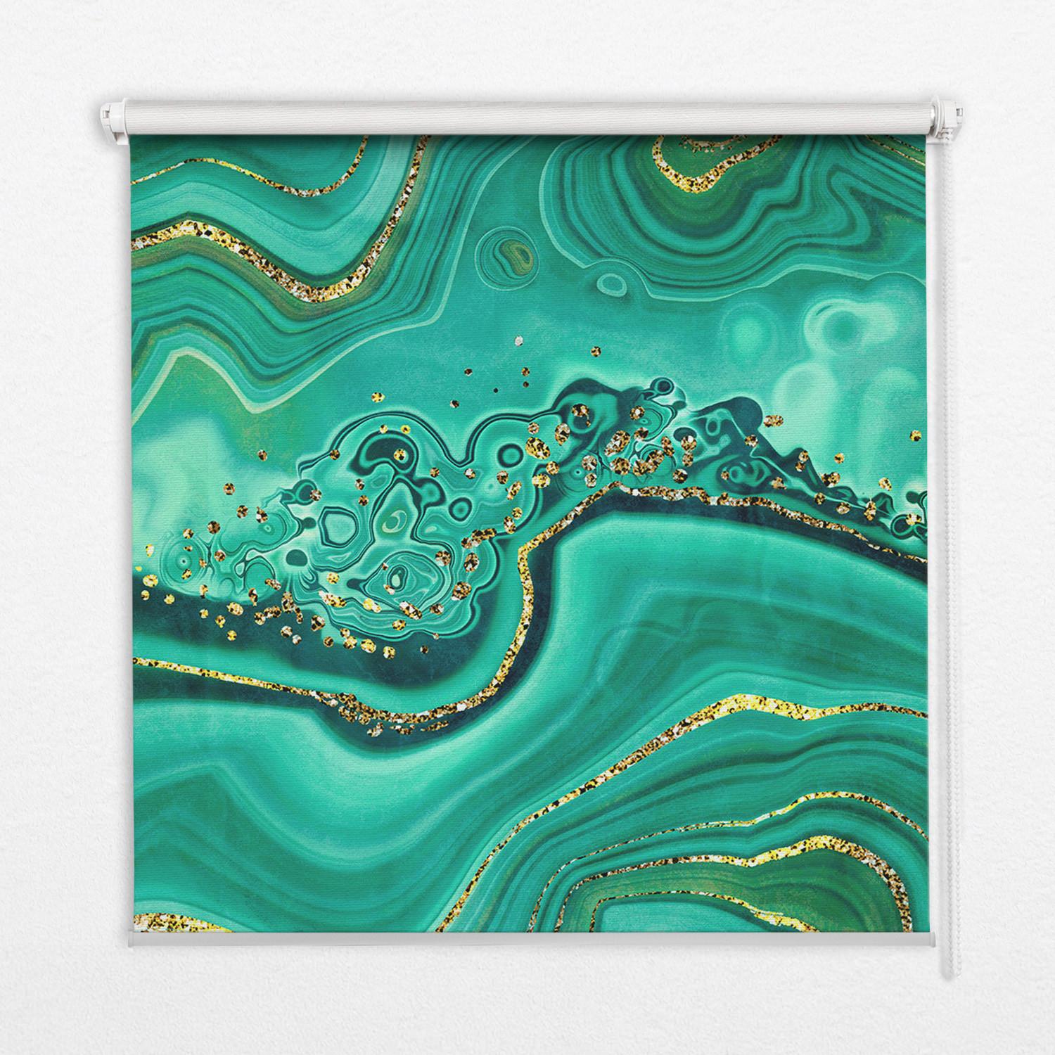 INNENROLLO - Fensterrollo - Rollo - 150x180 cm - Grüner Marmor - Grün, Kunststoff (150/180/0.5cm) - TULUP
