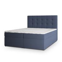 BOXBETT PALMA 180x200 cm mit Matratze und Topper, H2+H3 - Blau - Blau, Holz (180/200cm) - MASSENO