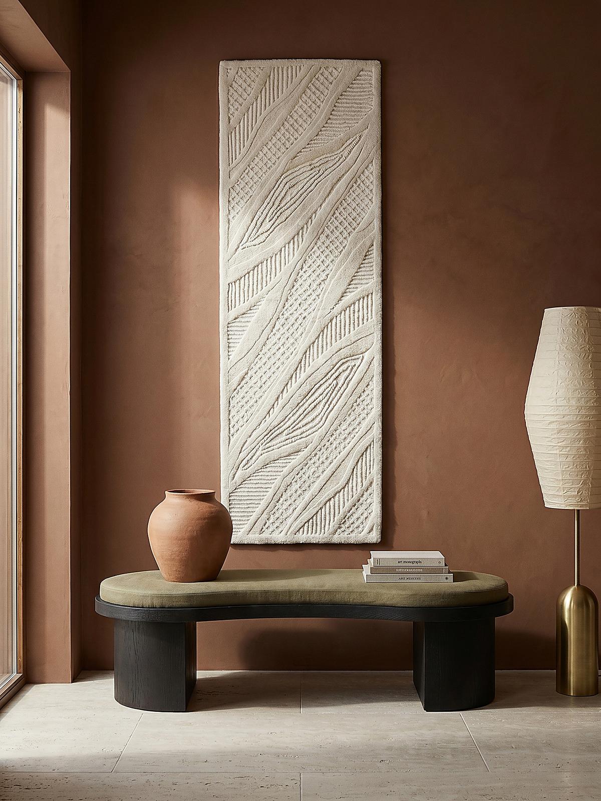 TEPPICH aus Wolle CARVE in Weiß, abstrakt, Florhöhe 14 mm, 80 x 230 cm - Beige, Textil (230/80cm) - KADIMA DESIGN