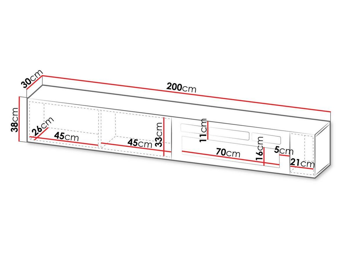 TV-LOWBOARD Capital 200 EF mit Kamin - Eiche Wotan/Schwarz, Holzwerkstoff (200/38/30cm) - MIRJAN24