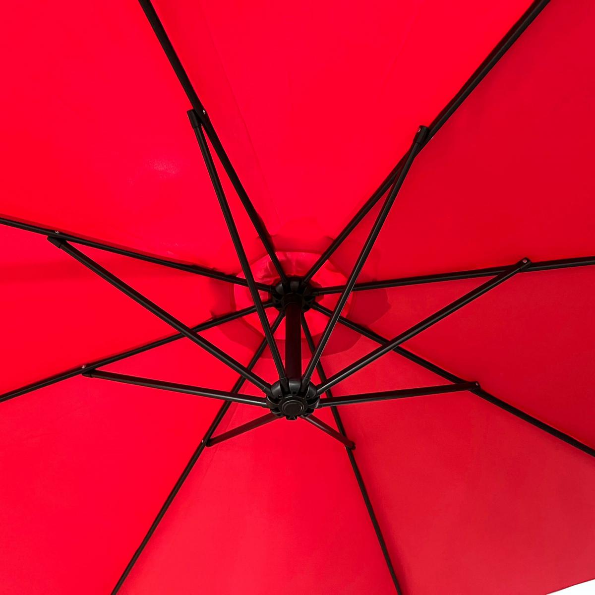 GARTENSCHIRM Rot 300/245/300 - Rot, Textil/Metall (300/300cm) - RAUMHIRSCH FURNITURE
