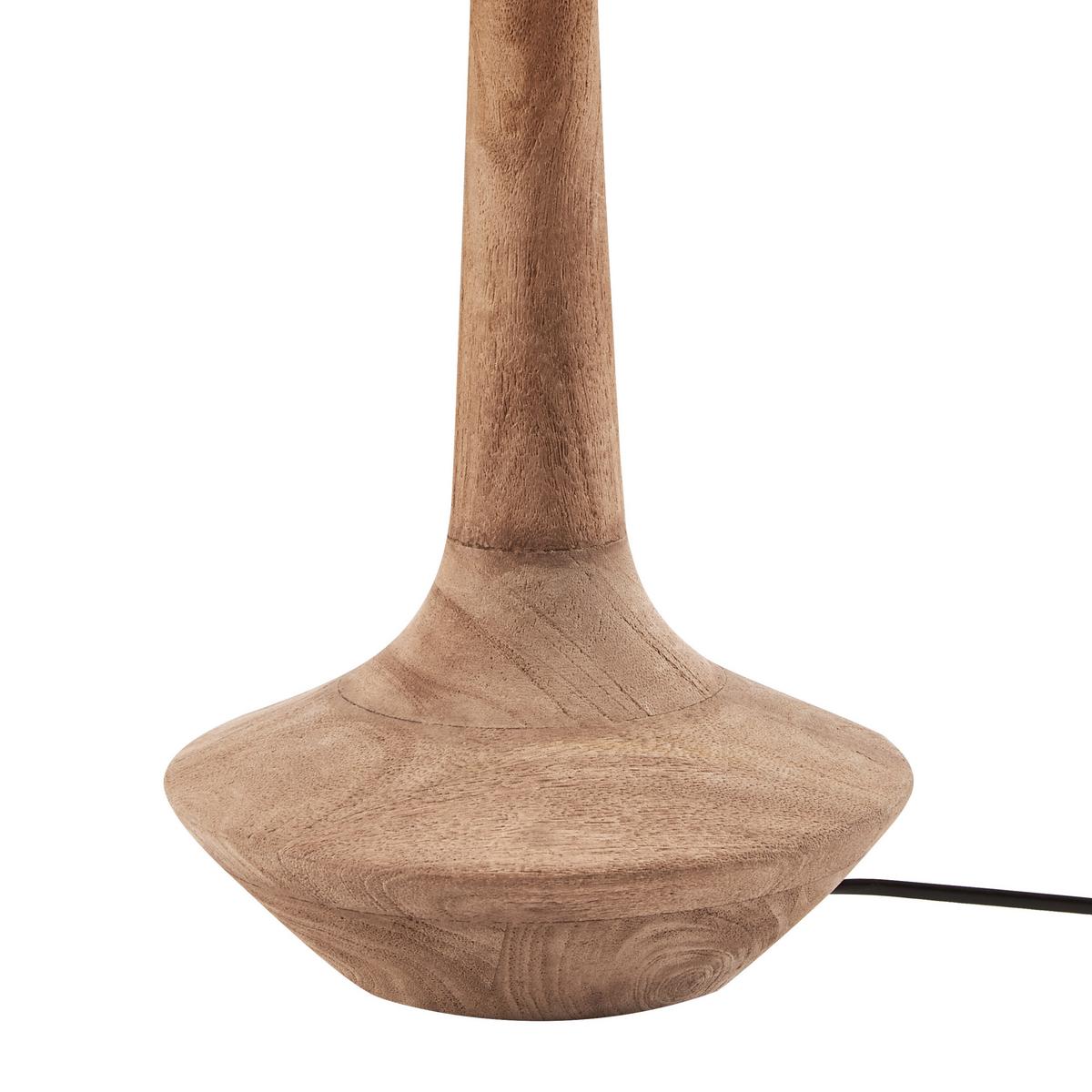 TISCHLAMPE Mangoholz Dunkelbraun Godawari - Beige/Braun, Holz (30/30/54cm) - Beliani