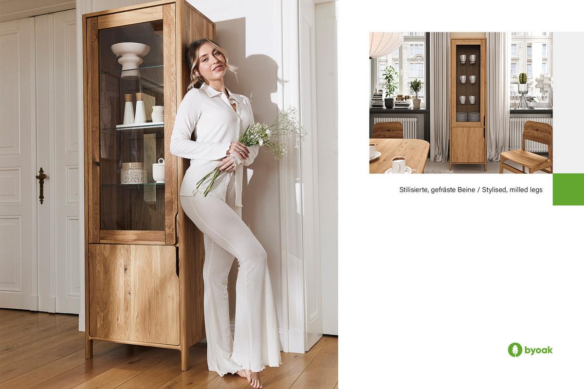 VITRINE PAUL Kernbuche - Kernbuche, Holz (59/188/50cm) - byoak