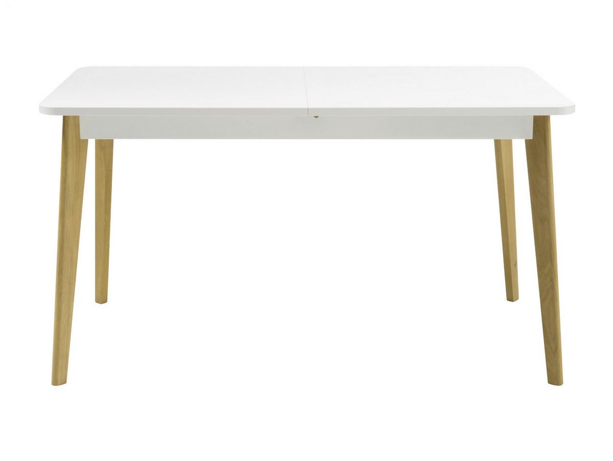ESSTISCH weiß matt, Eiche, skandinavisch, Küchentisch ausziehbar 140 - 180 cm, - Eichefarben/Weiß, Holzwerkstoff (140/80/75cm) - Furn.Design