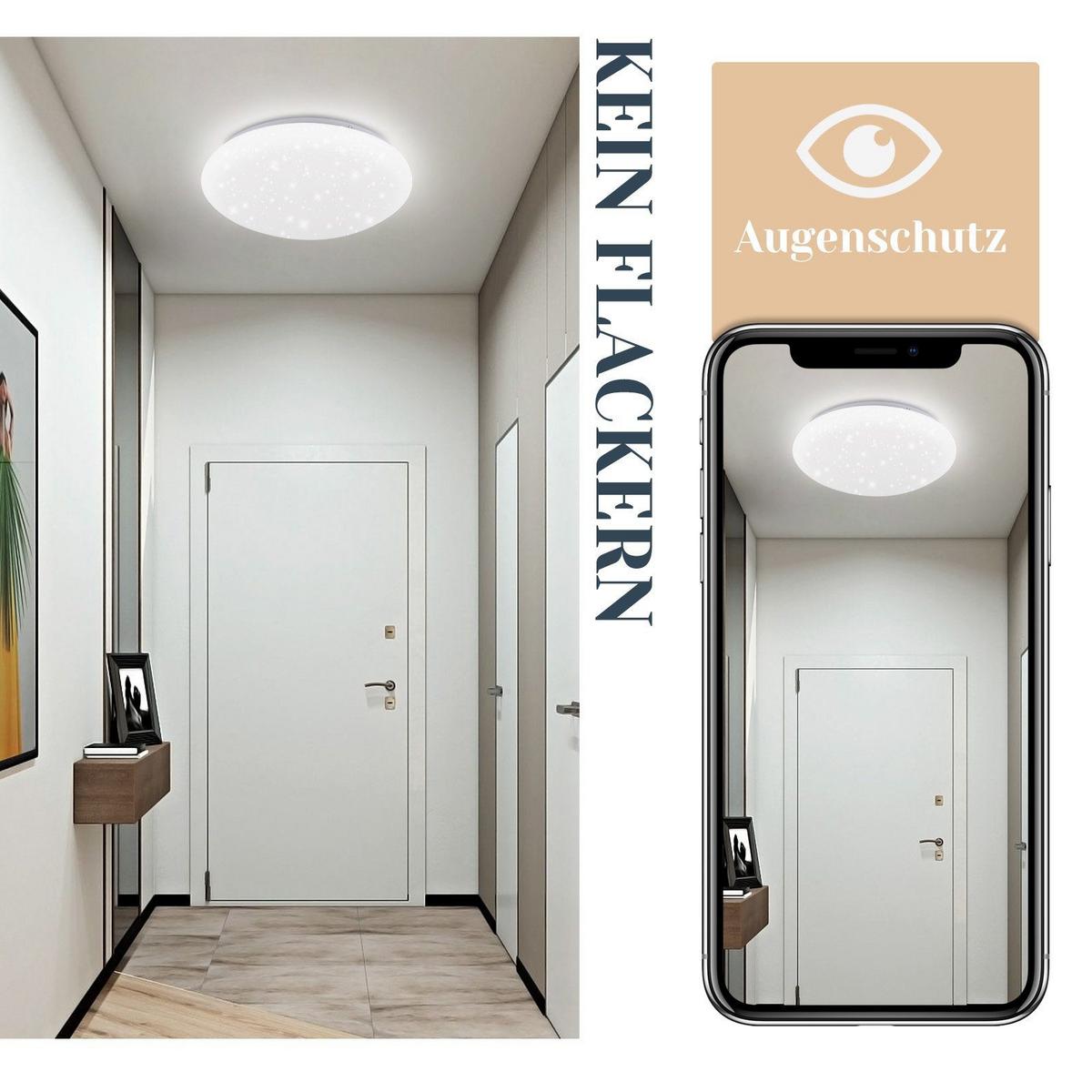 LED-DECKENLEUCHTE Iris 25.2/25.2/6.2 cm - Weiß, Kunststoff (25.2/25.2/6.2cm) - Nettlife