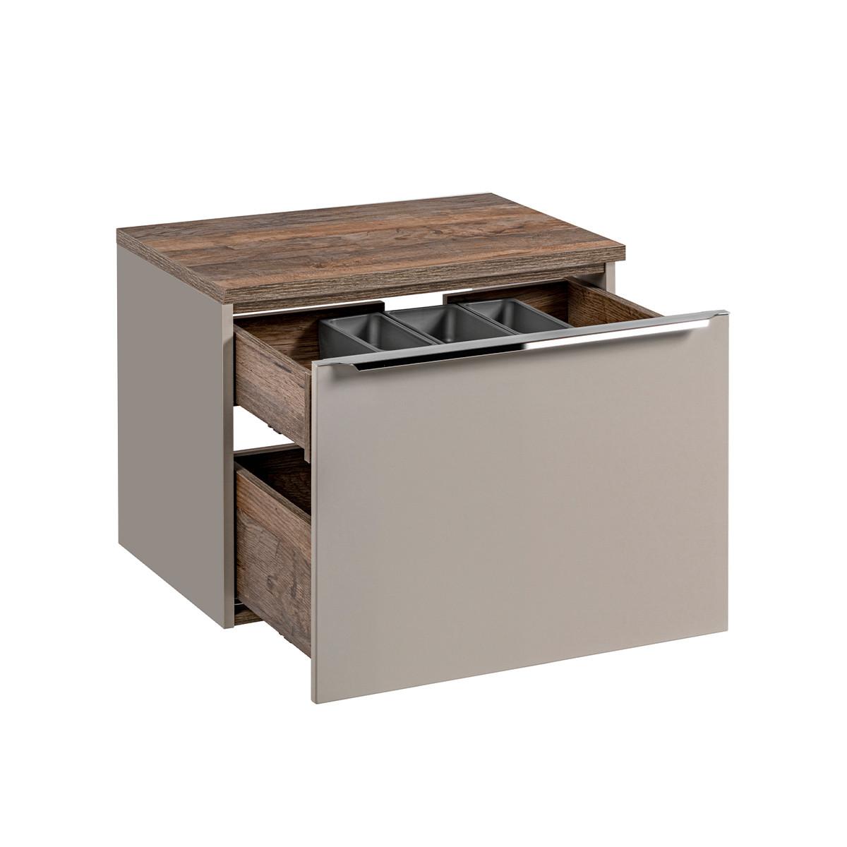 WASCHTISCHUNTERSCHRANK 60cm Éros Taupe - Taupe, Holzwerkstoff (60/48/46cm) - Petits-meubles
