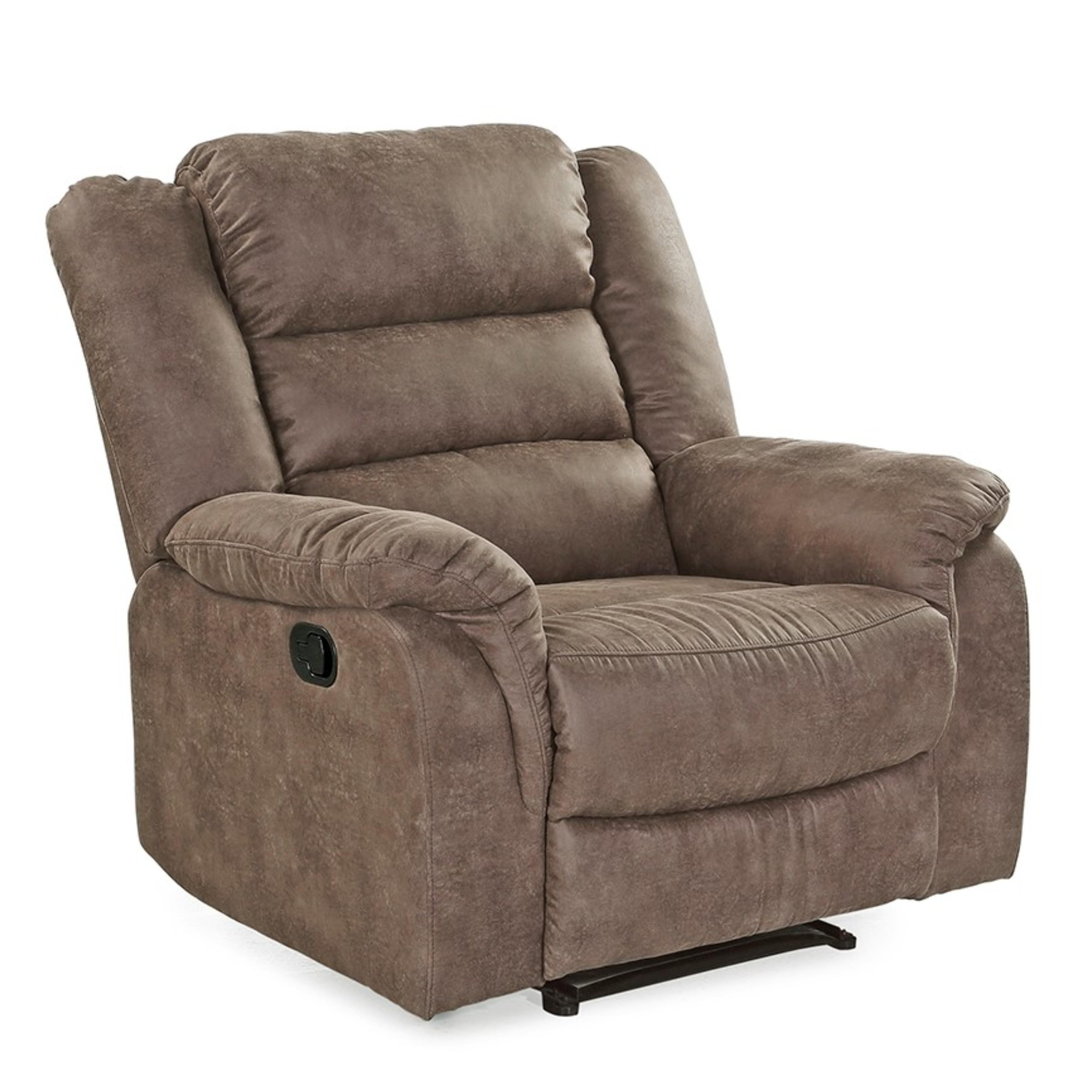 RELAX-FERNSEHSESSEL Federkern, Liegefunktion verstellbar durch halbautomatische Relaxfunktion B95/T93/H103 cm, Mikrofaser Vintage Graubraun / 15132 - Graubraun/Schwarz, Textil (95/103/93cm) - luma-home