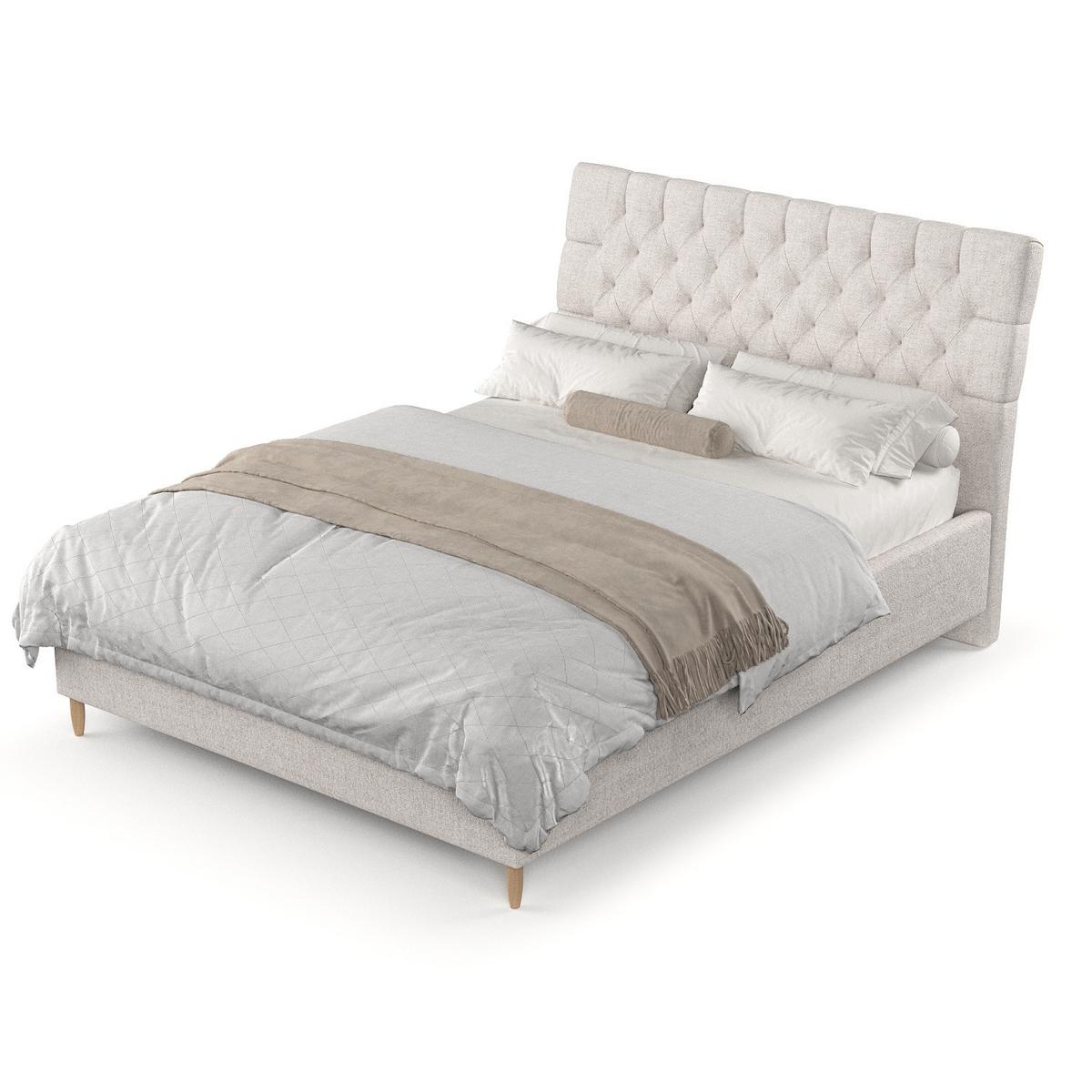 POLSTERBETT Lira 180/200 cm Hellbeige im Neve Stoff - Sandfarben/Naturfarben, Holz/Holzwerkstoff (180/200cm) - AltaBeds