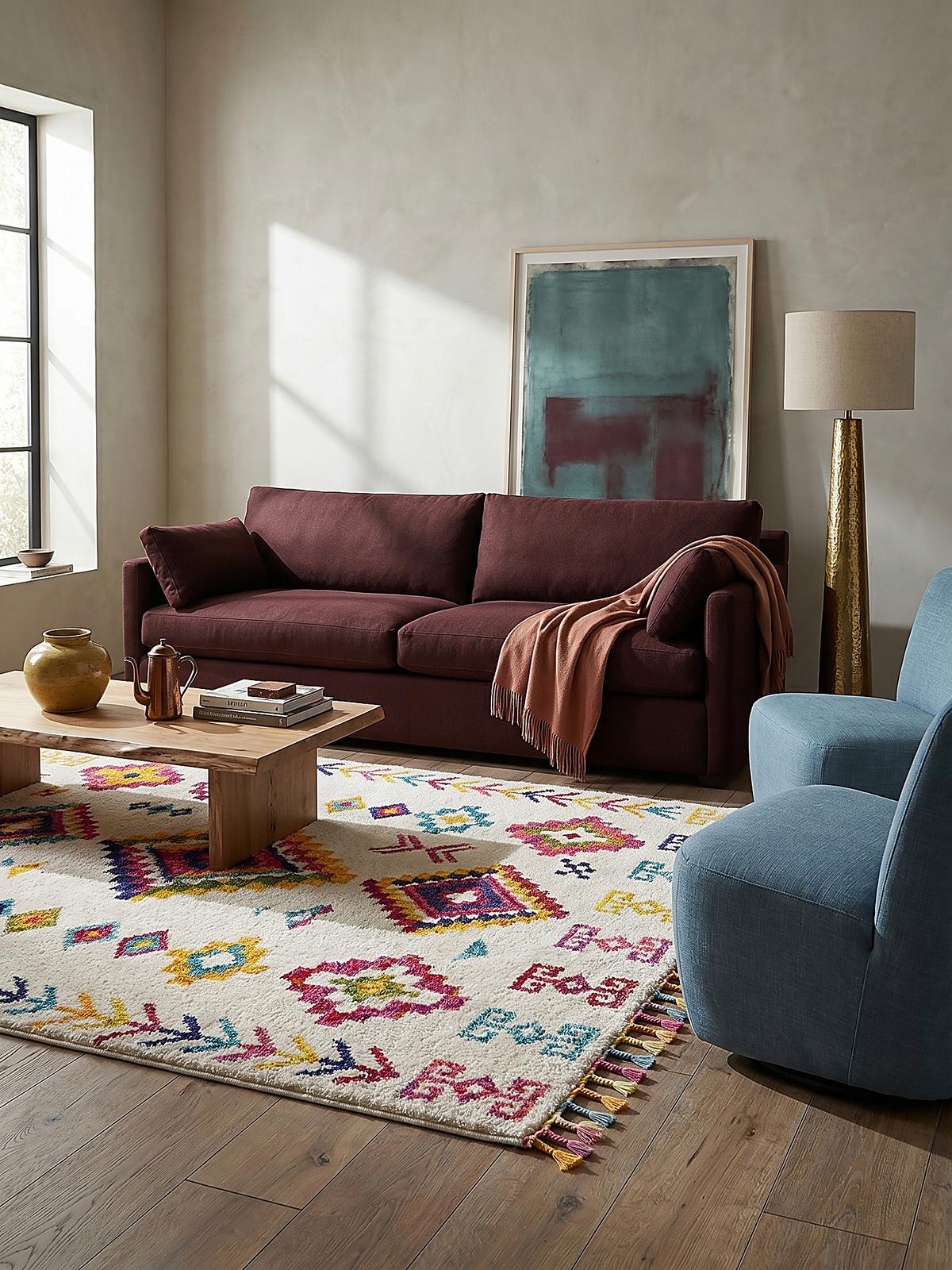 TEPPICH ARUN, geometrisch-abstrakt, aus Polypropylen, Bunt, 80 x 150 cm - Multicolor, Textil (150/80cm) - KADIMA DESIGN