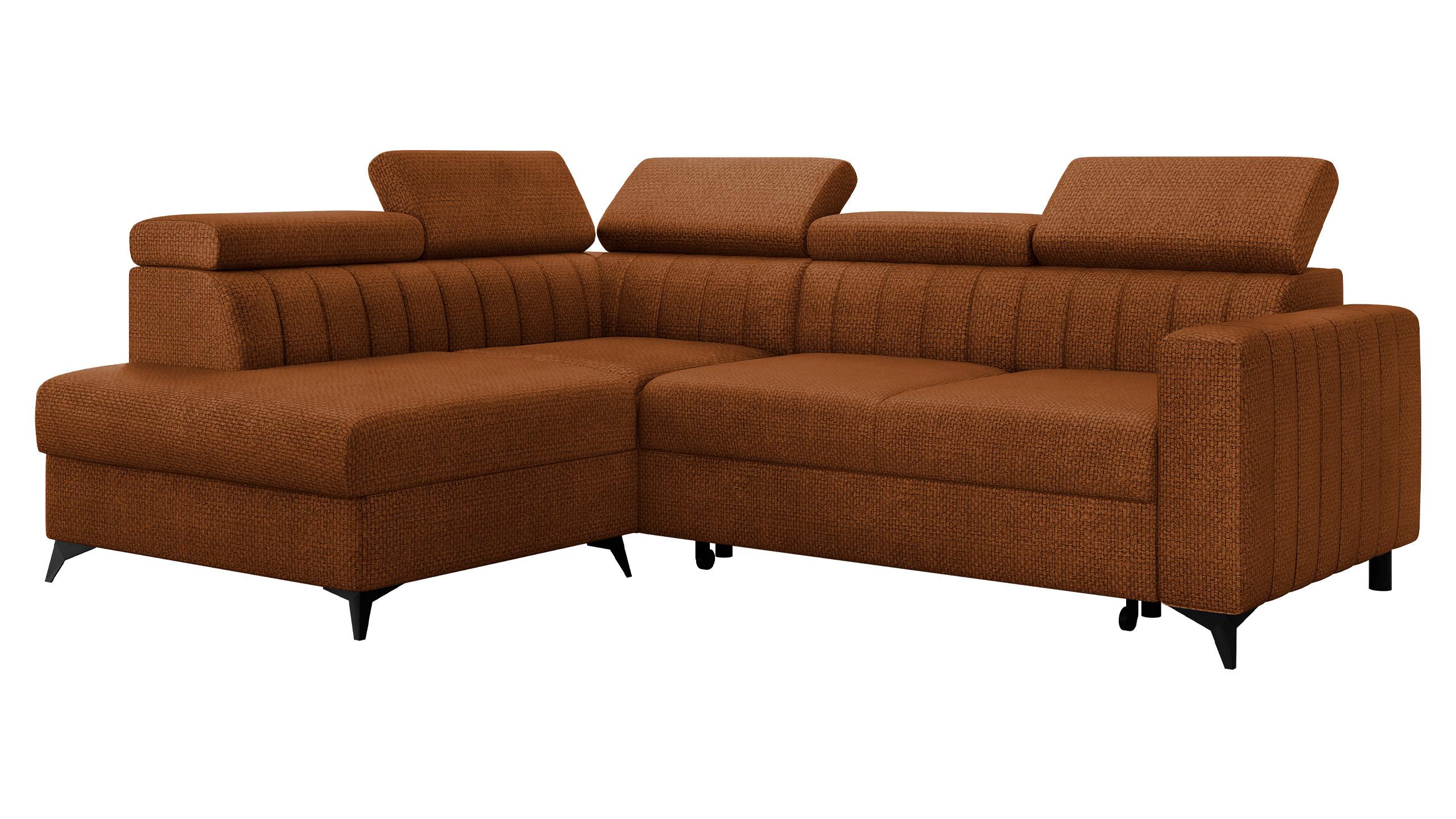 ECKSOFA Milano 2RRLXP, Seite: Links LXP+R+2R - Bronzefarben, Holz/Textil (249/195cm) - MIRJAN24