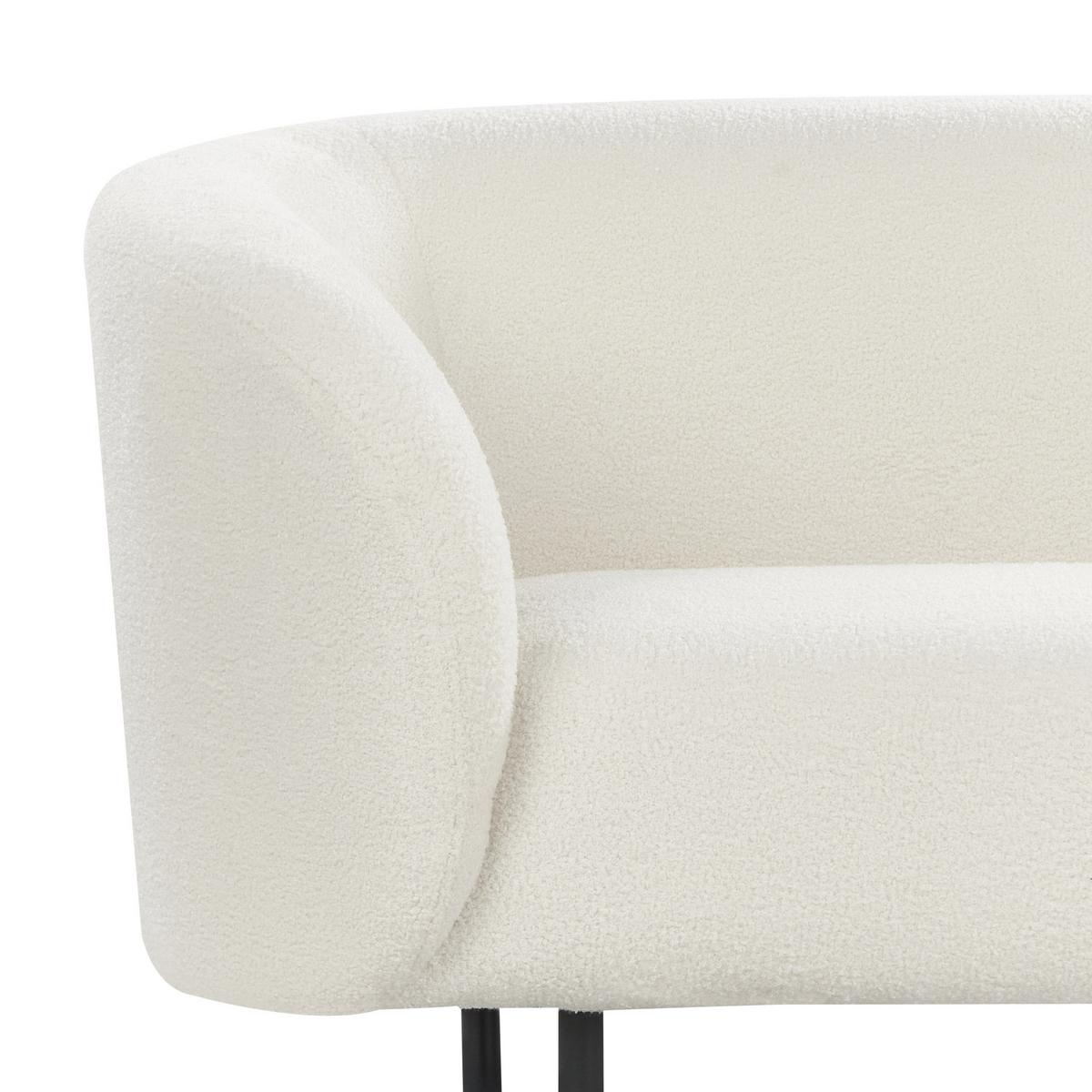 3-SITZER-SOFA Bouclé weiß/schwarz Loen - Schwarz/Weiß, Textil (200/79/70cm) - Beliani