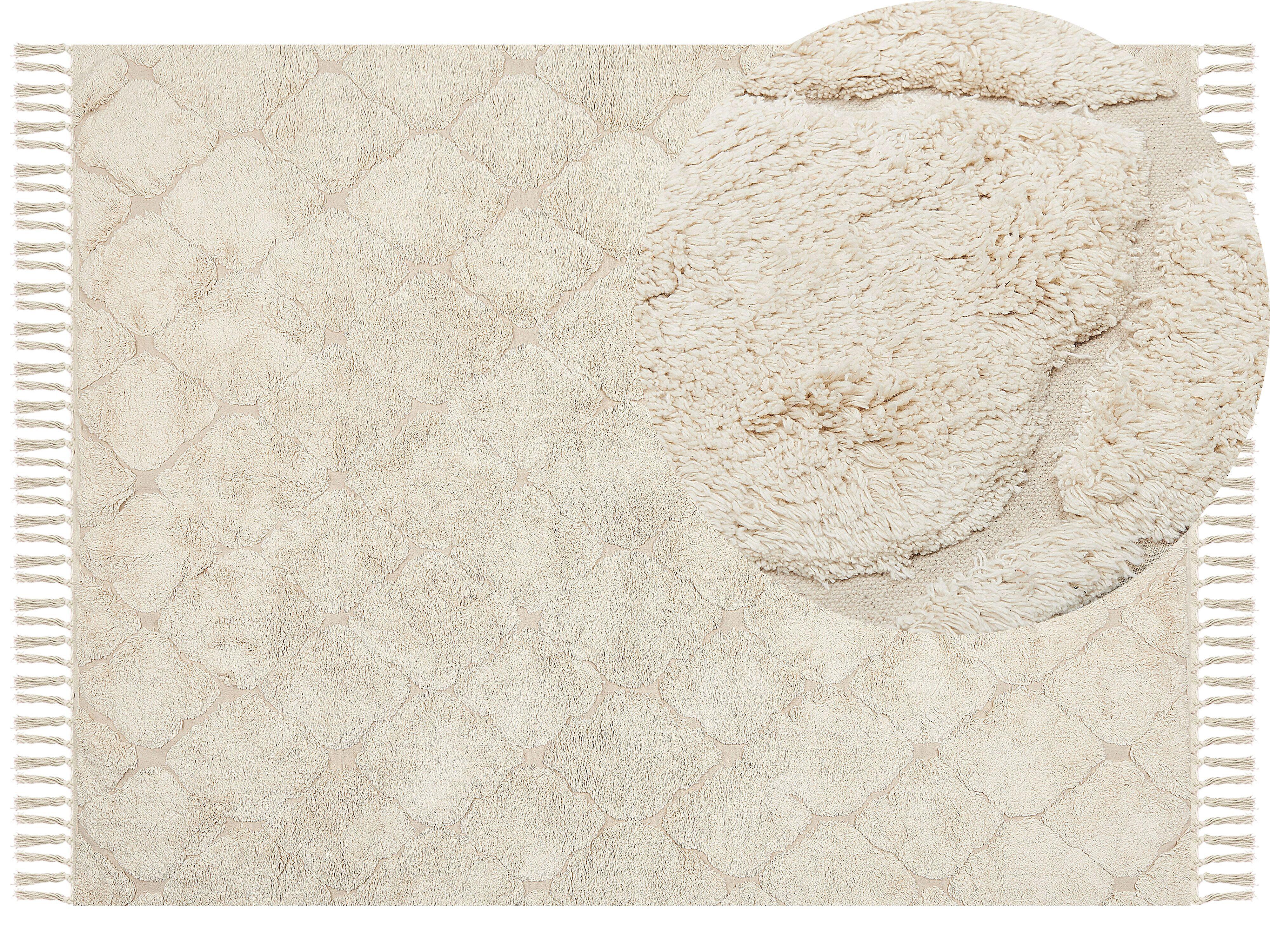 KURZFLOR-TEPPICH Silchar 230/160 cm - Beige, Textil (160/230cm) - Beliani