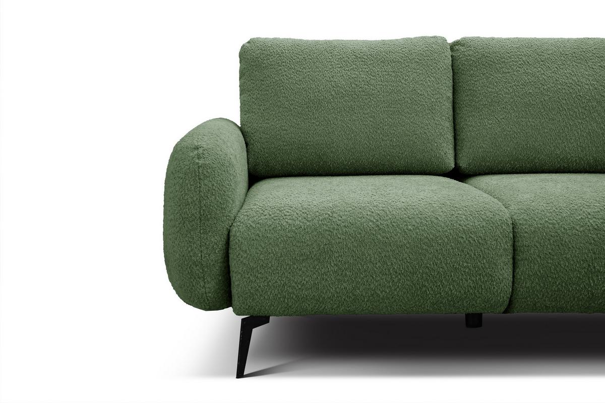SOFA FEBE 2-Sitzer, olivgrün - Schwarz/Olivgrün, Holz/Textil (160/82/96cm) - Wozimo