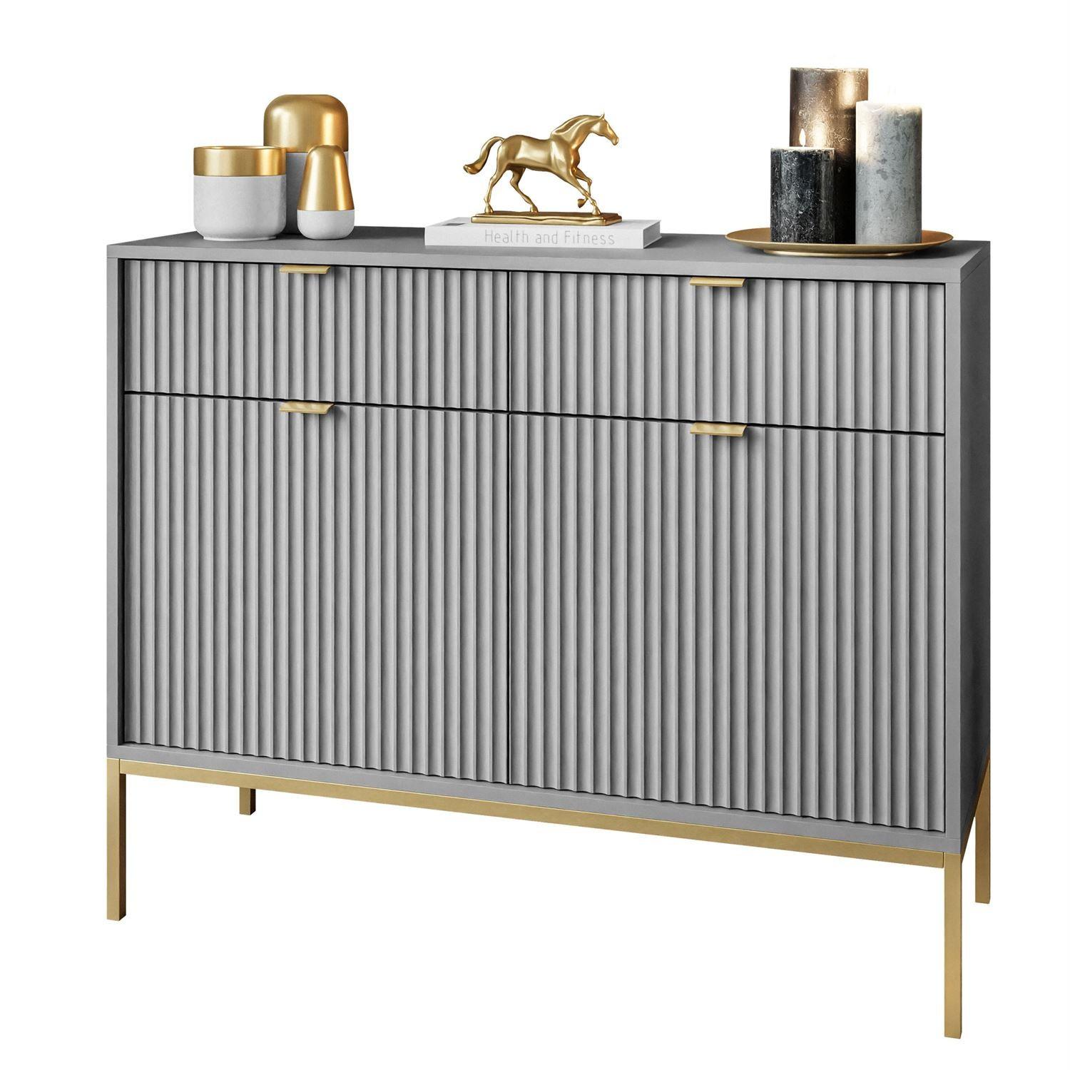 SIDEBOARD YASUMI 153 2D3S mit Schubladen beige - Beige, Holzwerkstoff (153.5/81.4/39.4cm) - Lookway