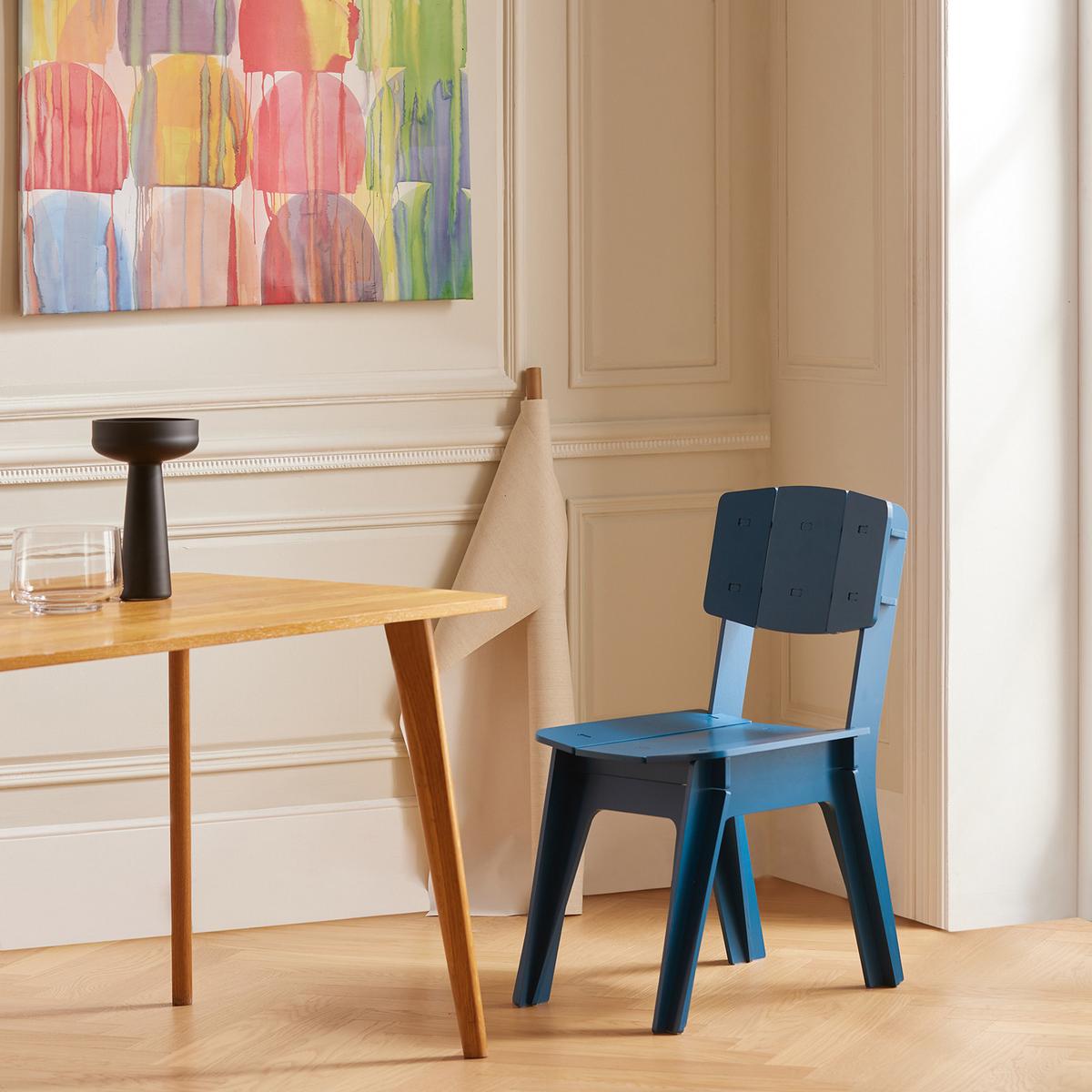 STUHL Blau - Blau, Holz (45/86/61cm) - SoBuy