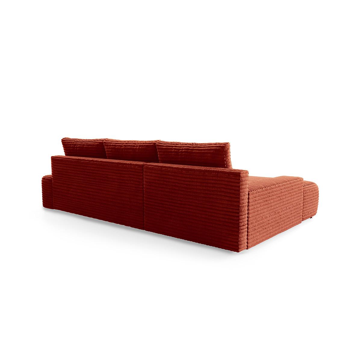 ECKSOFA Ivana 3 Sitzplätze Terracotta - Orange, Holz (265/172cm) - Petits-meubles