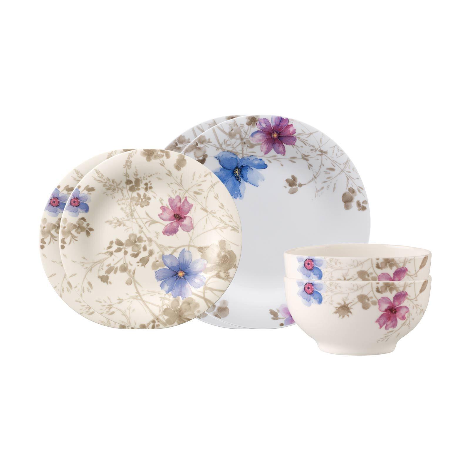 BASIC-SET Mariefleur Gris Basic bunt 6-tlg. - Multicolor, Keramik (2/2/2cm) - Villeroy & Boch