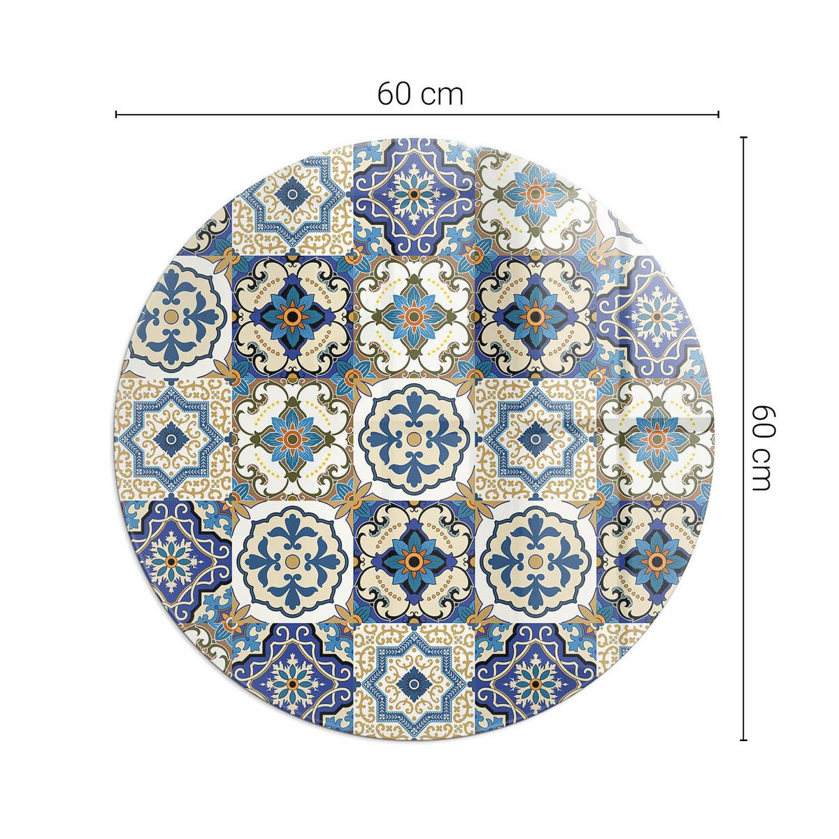 GLASPLATTE für Kamin Ø 60 cm - Blau, Glas (60/60/0.4cm) - TULUP