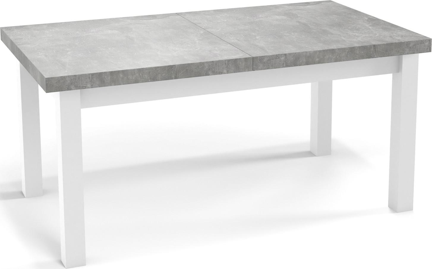 ESSTISCH Avena rechteckig ausziehbar, Grauer Beton 200/100/78 - Hellgrau/Weiß, Holz/Holzwerkstoff (100/300/78cm) - WFL GROUP