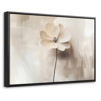 LEINWAND Bilder mit Rahmen - Blume - Beige - Farbe - Schatten - 30x20 - Creme, Textil (30/20cm) - MuchoWow
