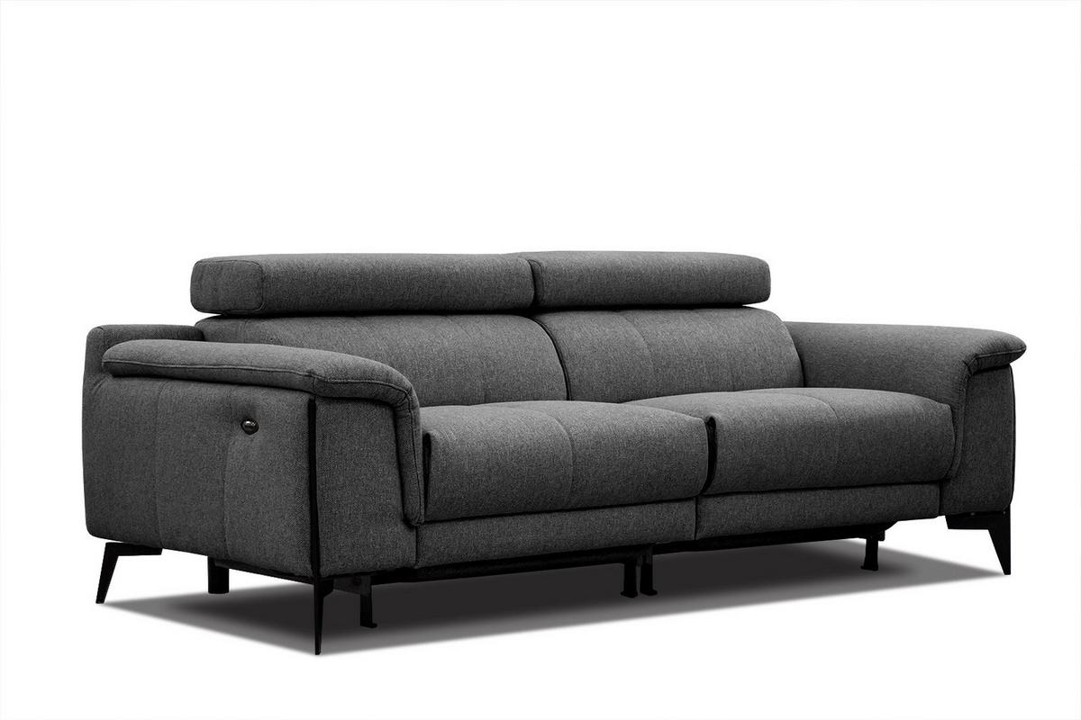 RELAXSOFA MATERA 3-Sitzer mit 2 Relaxfunktionen, schwarz - Schwarz, Holzwerkstoff/Textil (212/82/103cm) - Wozimo