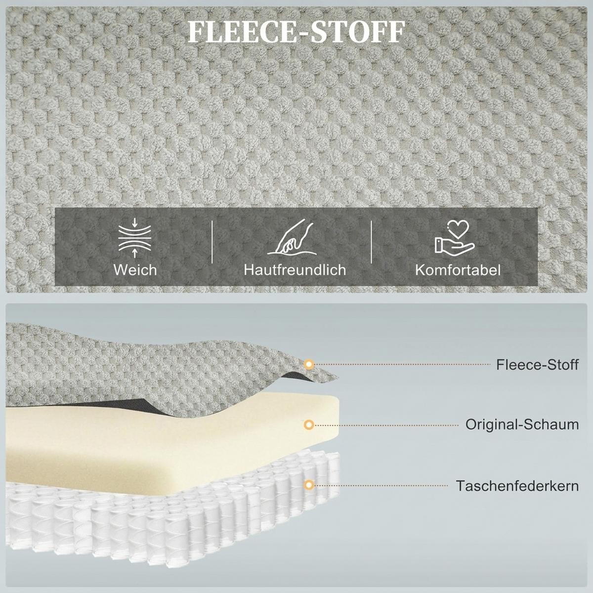 ELEKTRISCHER-RELAXSESSEL Samt Metall Grau - Schwarz/Grau, Textil/Metall (90/105/96cm) - HOMCOM