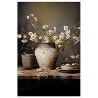 POSTER Stilleben - Blumen - Blumenstrauß - Vase - Wein Room Decor 20x30 cm - Schwarz, Papier (20/30/0.1cm) - MuchoWow