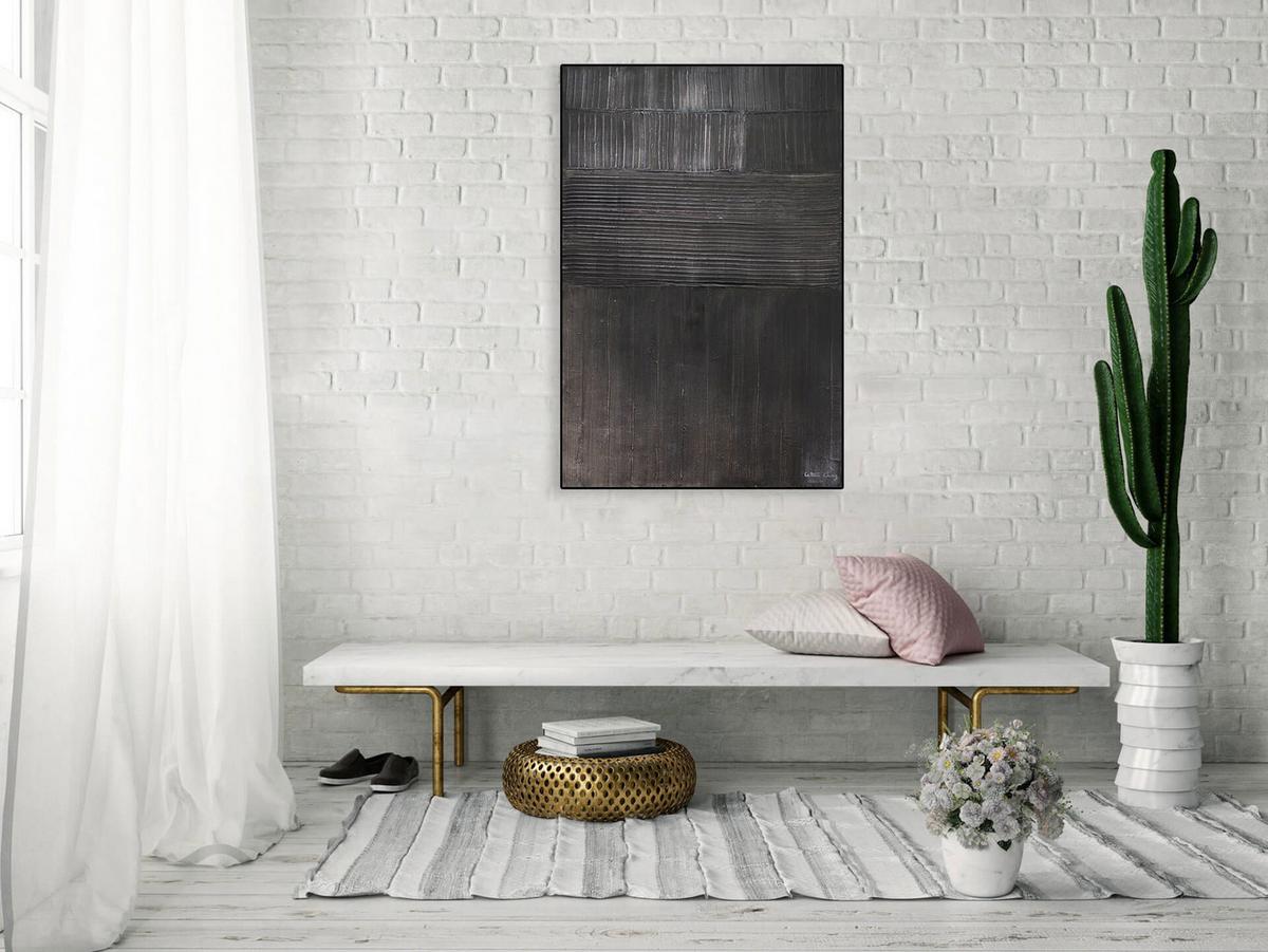 ÖLGEMÄLDE 80/120 cm - Schwarz, Holz/Textil (80/120cm) - KUNSTLOFT