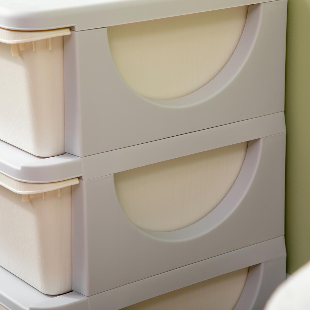 SCHUBLADENSCHRANK Kunststoff Cremeweiß - Creme, Kunststoff (37/56.5/37cm) - HOMCOM
