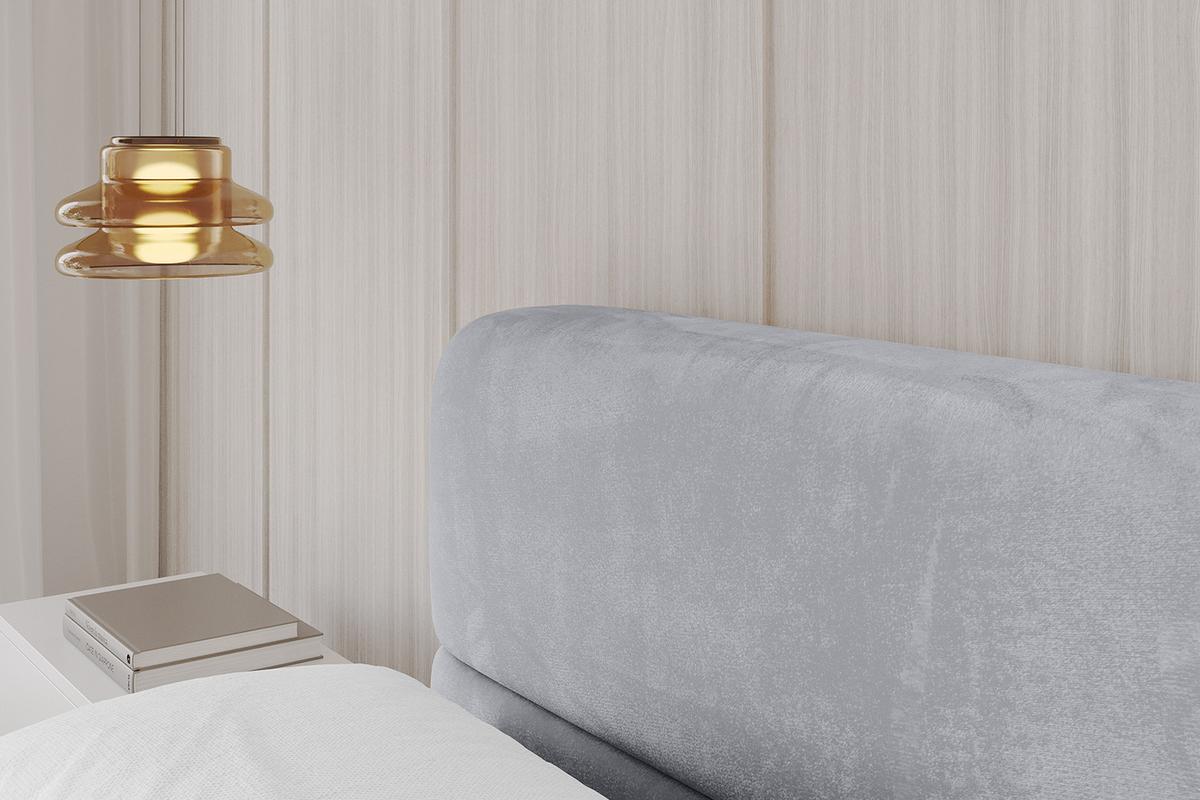 POLSTERBETT mit Bettkasten und Lattenrost, Boxbett ohne Matratze - ELVA-v1 180x200 Hellgrau - Hellgrau, Holzwerkstoff/Textil (180/200cm) - ALTDECOR