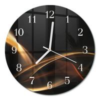 WANDUHR aus Glas Ø30 cm - Abstrakte Linien - Goldfarben, Glas (30/30/0.4cm) - TULUP
