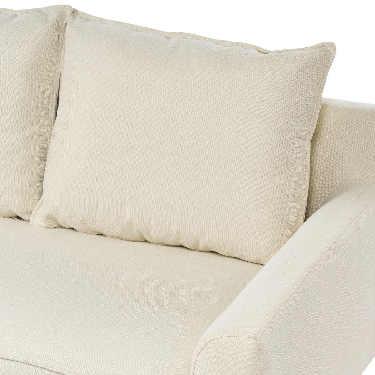 ECKSOFA 3-Sitzer Stoff Hellbeige linksseitig Elvenes - Beige, Textil (206/140cm) - Beliani