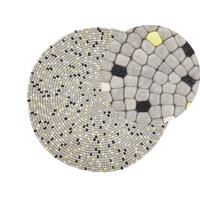 FILZKUGELTEPPICH-PENEK 140/140 cm - Grau, Textil (140/140cm) - Beliani