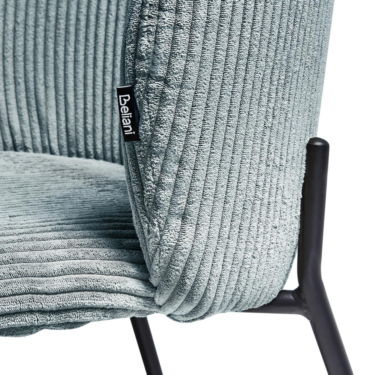 ESSZIMMERSTUHL 2er-Set Cord Hellblau Miles - Hellblau, Textil (53/83/55cm) - Beliani