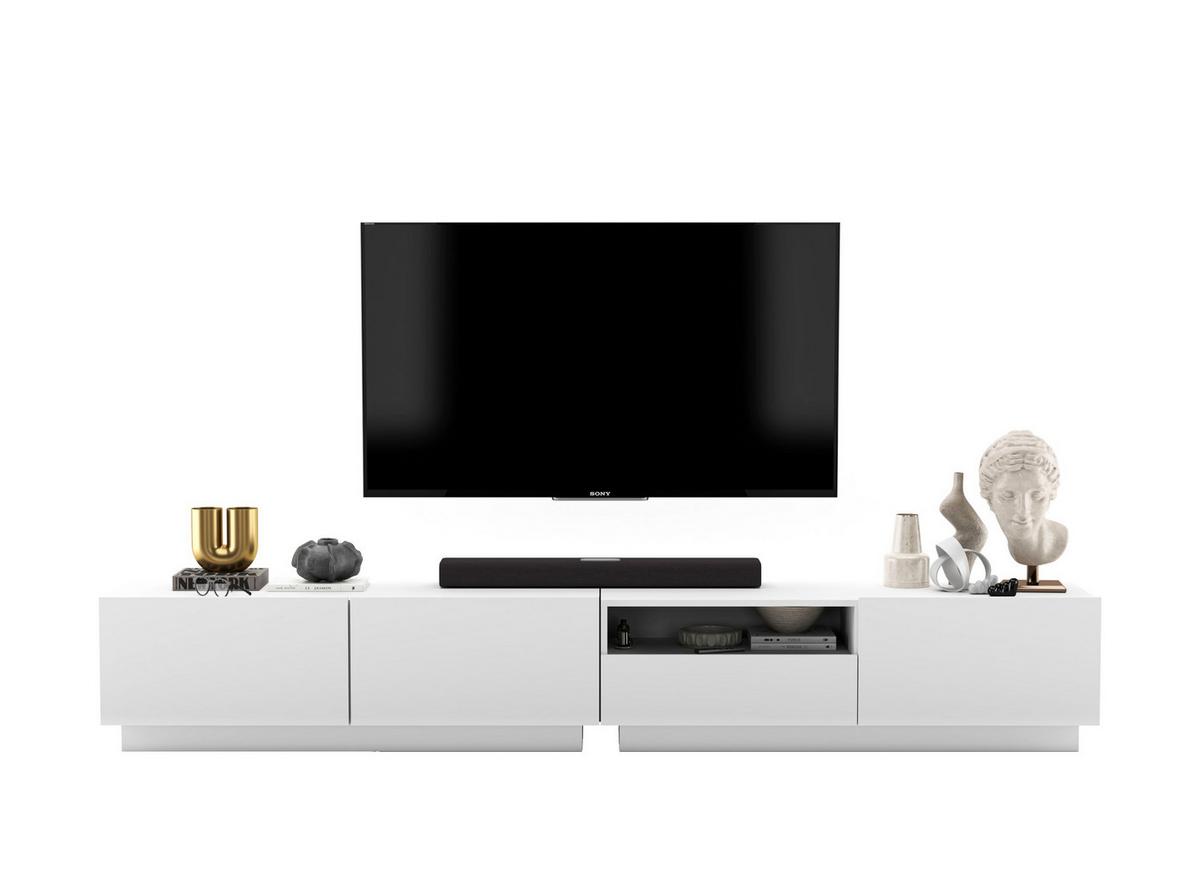 TV-LOWBOARD 2-er Set Enjoy Weiß Matt Loft Schublade 120 cm - Weiß, Holzwerkstoff (240/37/35cm) - Meble Lindner