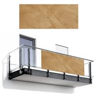 BALKON-SICHTSCHUTZ Struktur - Natur - Kunst - Rattan Balkon Deko 300x130 cm - Naturfarben, Kunststoff (300/130cm) - MuchoWow