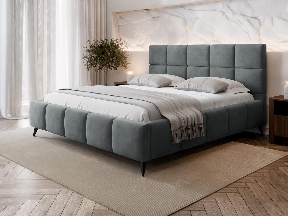 POLSTERBETT Amber - Graphitfarben/Schwarz, Holzwerkstoff/Textil (180/200cm) - MIRJAN24